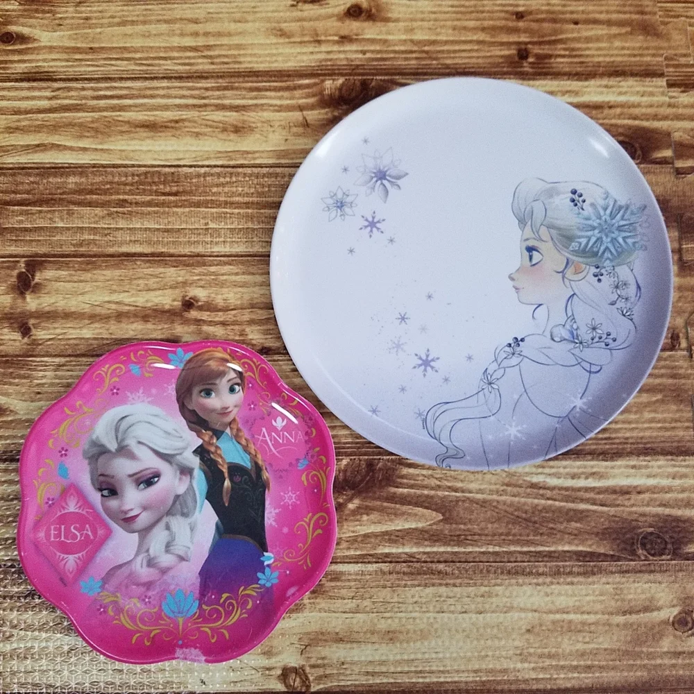 Disney Frozen Melamine Plate Bowl Set Elsa Anna Zak! Kids Girls